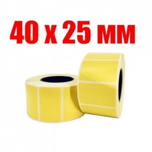 Термоэтикетка 40 мм Х 25 мм желтая